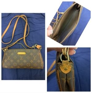 Authentic Louis Vuitton Eva Monogram crossbody clutch bag